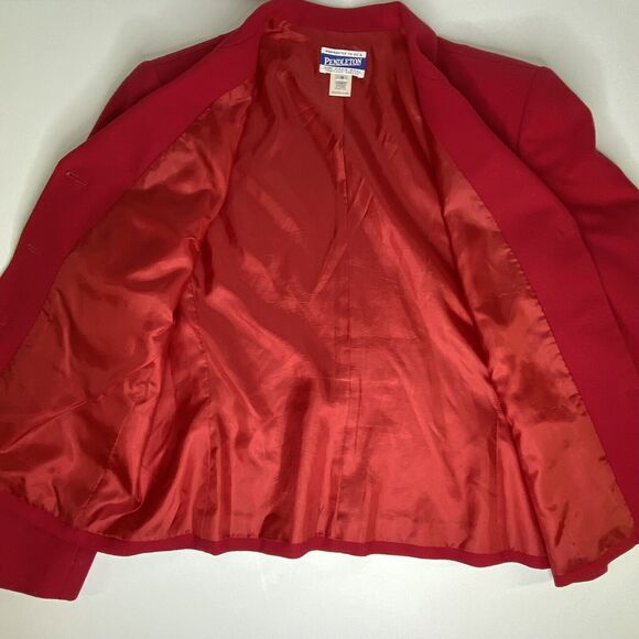 Vtg Pendleton Blazer Womens Sz 12 Red 100% Virgin Wool USA Damaged Craft READ - Picture 5 of 12